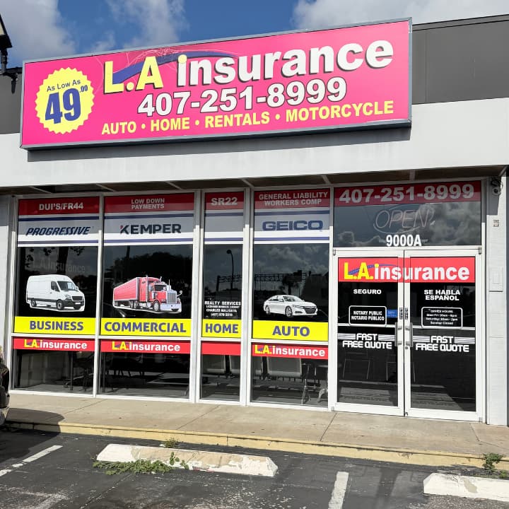 LA insurance in Orlando FL LA Insurance Agency South Orange Blossom Trail, Orlando, FL storefront