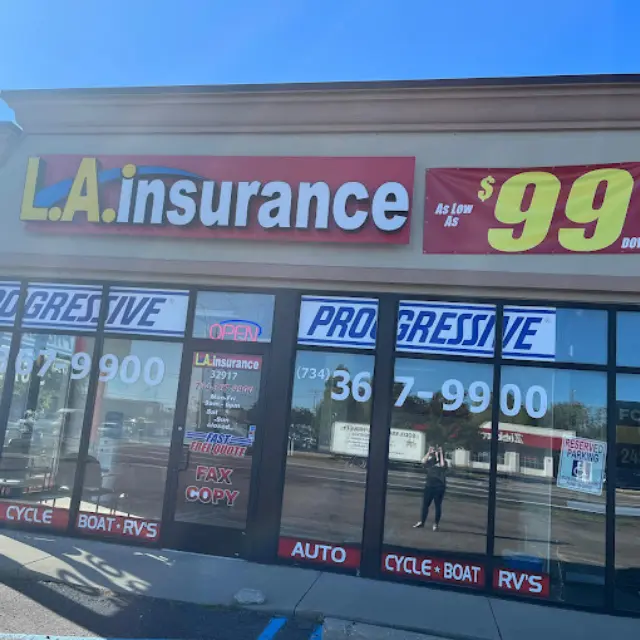 Cheap Insurance Agency in Garden City, MI Front Side View of LA Insurance Agency Garden City Branch