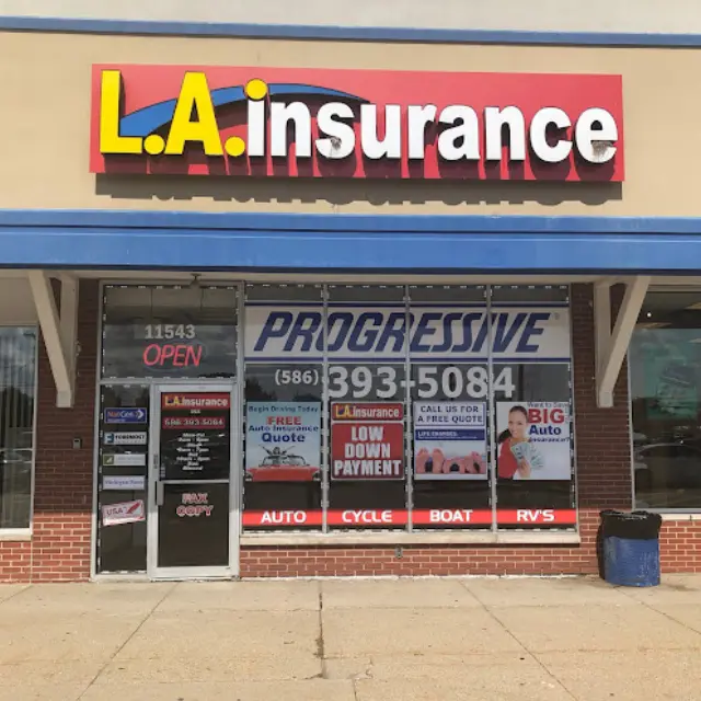 Insurance Agency in Warren, Michigan Front Side View of LA Insurance Agency Warren Branch