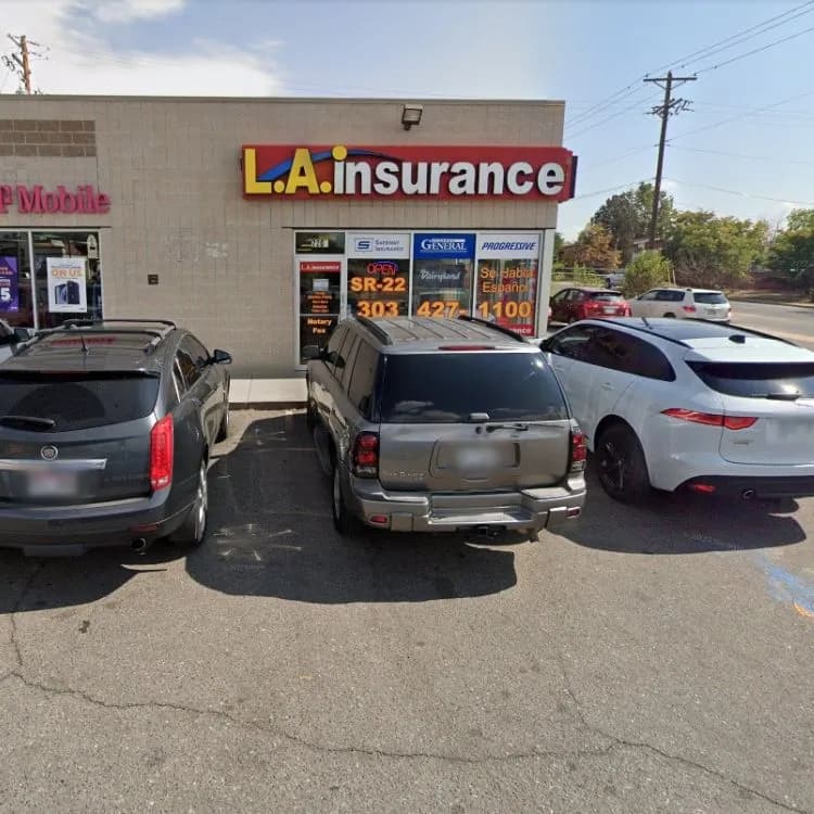 Insurance Services for Brighton, CO Residents Insurance services for Brighton, Colorado residents from LA Insurance Denver office with Denver skyline and Highway 85