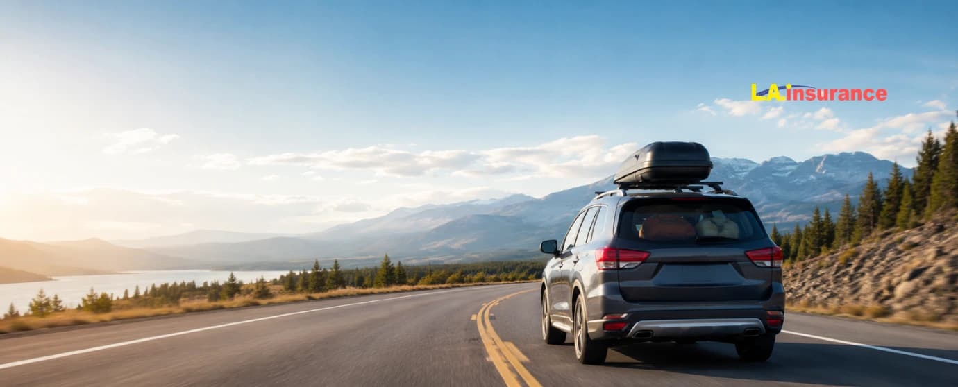 Do You Need Car Insurance to Cover Road Trips? SUV driving on a scenic mountain highway during a road trip
