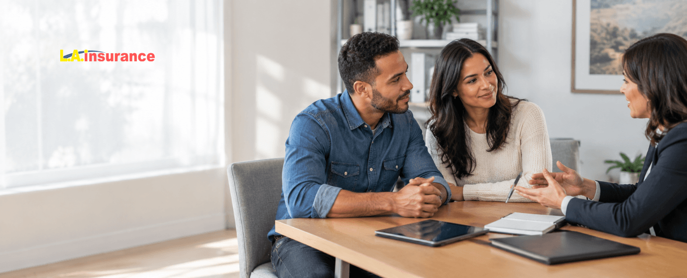 Types of Life Insurance and How They Differ Couple discussing different types of life insurance with an insurance advisor