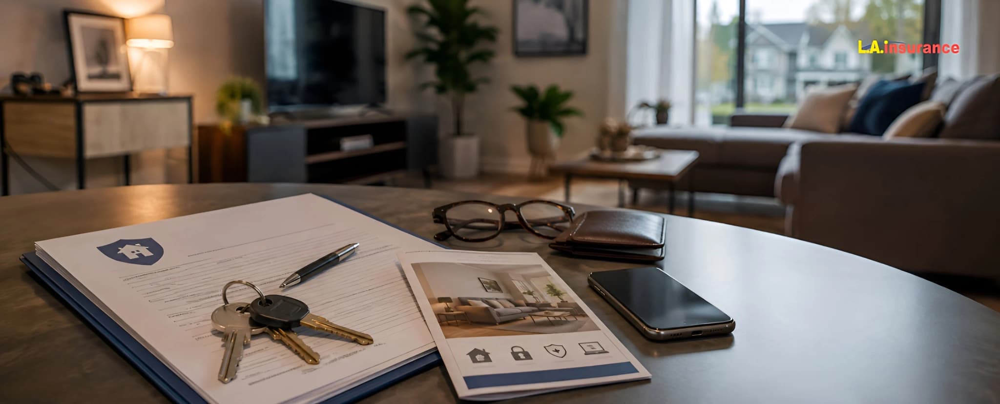 How Much Does Renters Insurance Cost in Michigan Renters insurance policy documents, apartment keys and personal belongings in a Michigan rental home