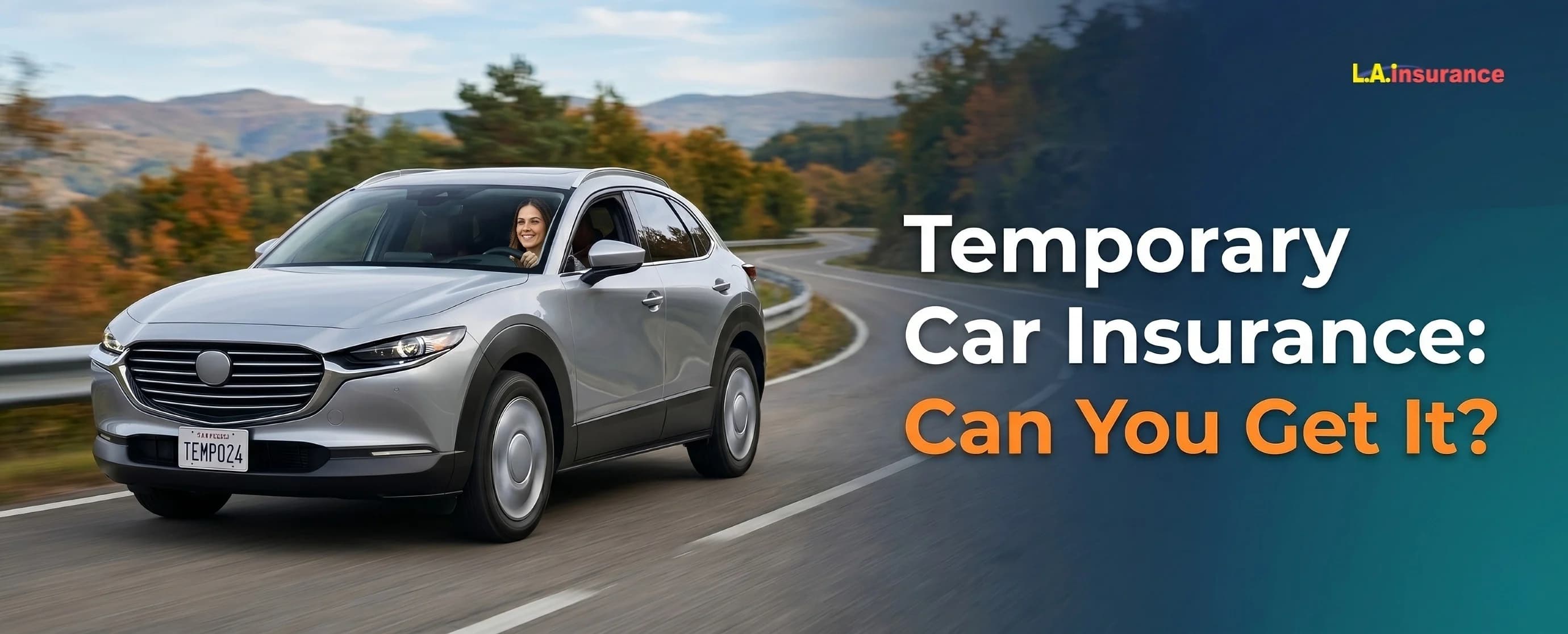 Temporary Car Insurance: Can You Get It? Woman driving a modern car on a coastal highway checking temporary car insurance coverage on her phone