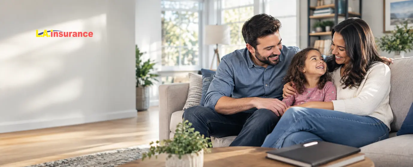 life insurance Happy family spending time together at home for life insurance planning